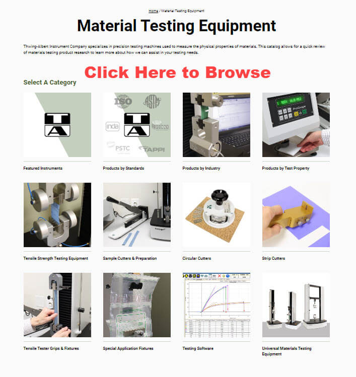 Browse our Full Catalog of Testing Machines Online