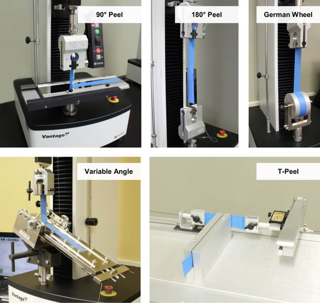 Peel options for adhesion testing.