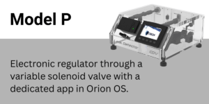 This controller uses a electronic regulator through a variable solenoid valve with Orion OS.