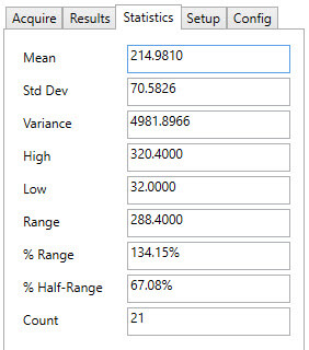 Statistics View for DAS2 Software Results